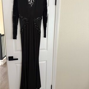 Musani Couture Black Long Sleeve Gown